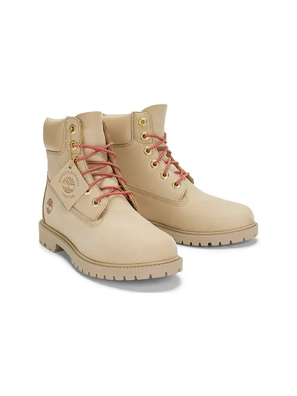 Кроссовки premium waterproof boots 'beige nubuck' Timberland — изображение 4 из 4, бежевый/розовый