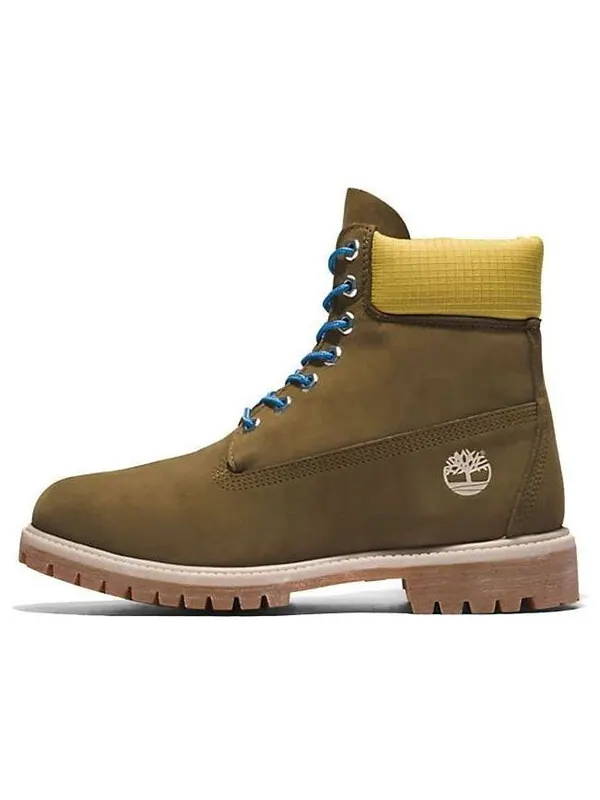 Кроссовки premium 6 inch boots 'olive green nubuck with yellow collar' Timberland — изображение 1 из 4