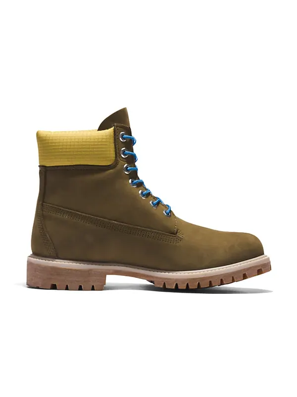 Кроссовки premium 6 inch boots 'olive green nubuck with yellow collar' Timberland — изображение 2 из 4