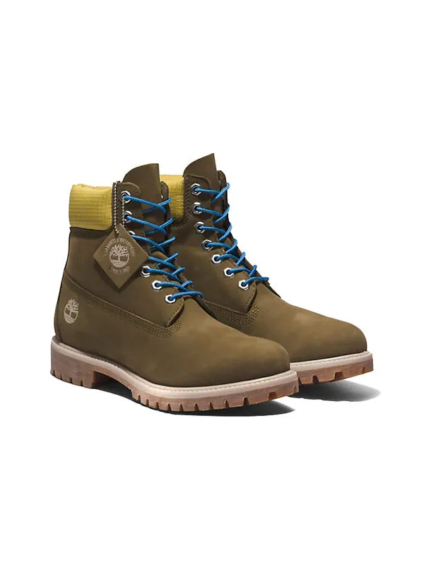 Кроссовки premium 6 inch boots 'olive green nubuck with yellow collar' Timberland — изображение 4 из 4