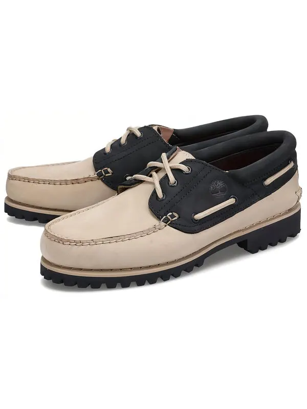 Кроссовки 3-eye lug handsewn boat shoes 'beige' Timberland — изображение 3 из 4, бежевый/белый/черный
