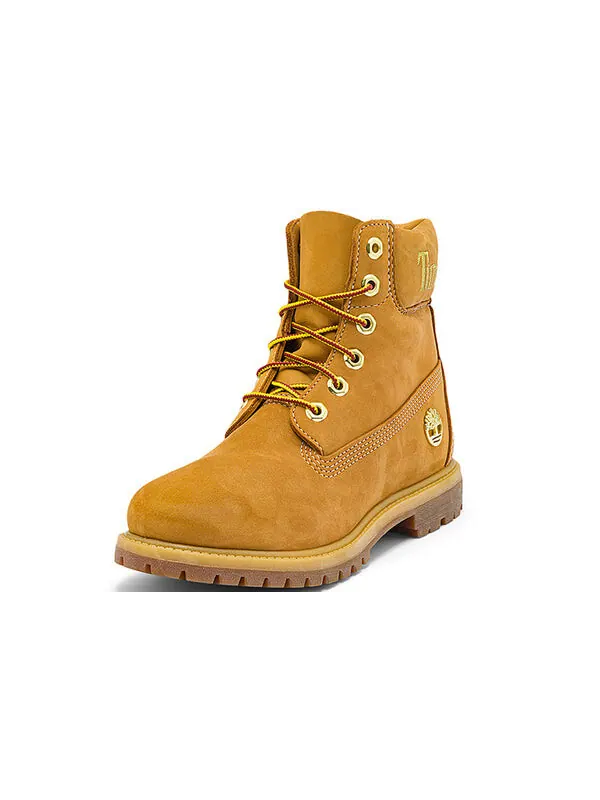 Кроссовки 6 inch premium waterproof boots 'wheat nubuck with gold logo' Timberland — изображение 3 из 4, желтый/золотистый