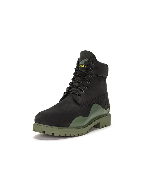 Кроссовки heritage 6 inch waterproof boot 'black nubuck with green' Timberland — изображение 3 из 4, черный/зеленый