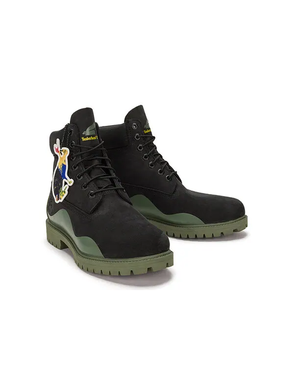 Кроссовки heritage 6 inch waterproof boot 'black nubuck with green' Timberland — изображение 4 из 4, черный/зеленый
