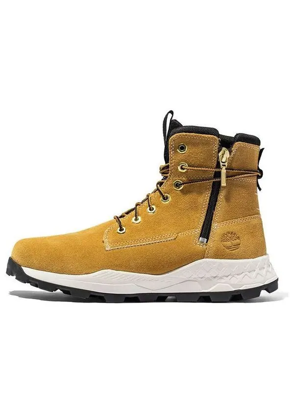 Кроссовки brooklyn side zip boot 'wheat nubuck with camo' Timberland — изображение 1 из 4, желтый/белый/черный