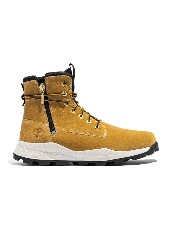 Кроссовки brooklyn side zip boot 'wheat nubuck with camo' Timberland — изображение 3 из 4, желтый/белый/черный
