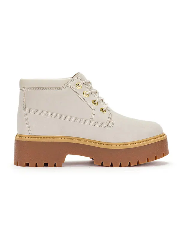 Кроссовки stone street mid lace up waterproof boots 'white nubuck' Timberland — изображение 2 из 4, белый/коричневый