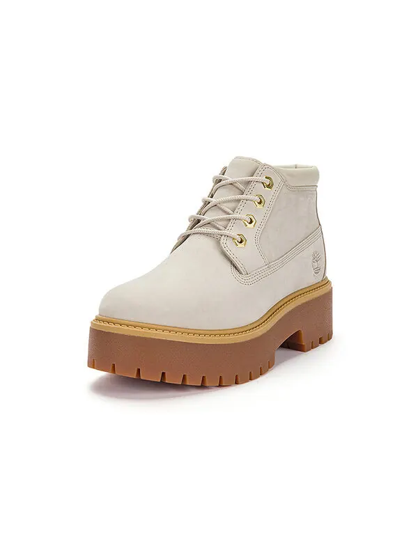 Кроссовки stone street mid lace up waterproof boots 'white nubuck' Timberland — изображение 3 из 4, белый/коричневый