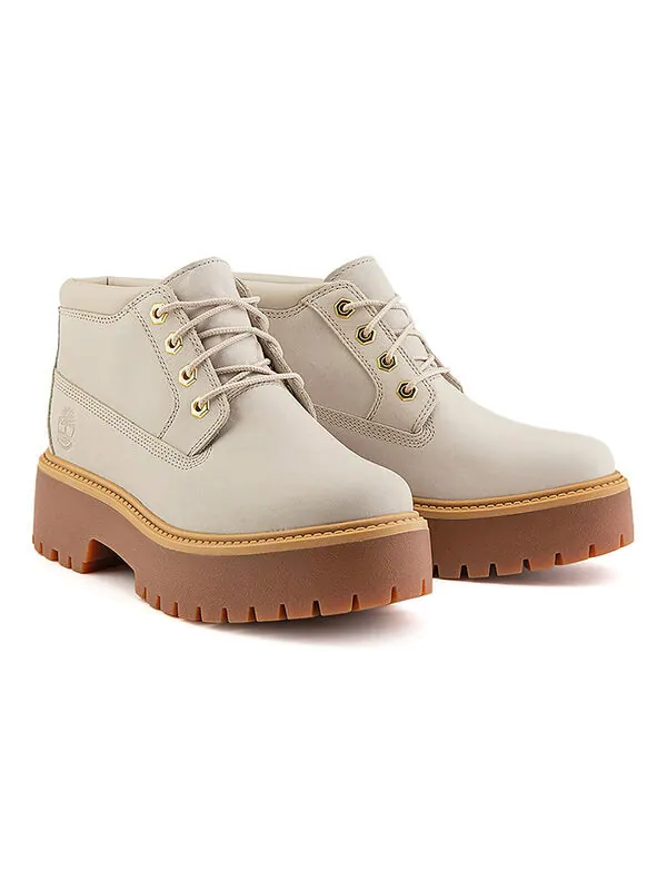 Кроссовки stone street mid lace up waterproof boots 'white nubuck' Timberland — изображение 4 из 4, белый/коричневый