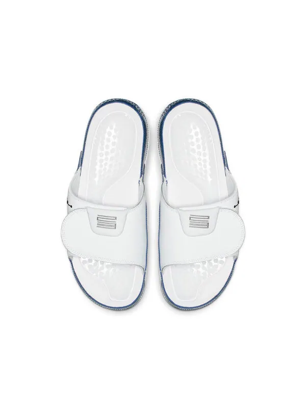 Тапочки hydro 11 retro 'navy' Air Jordan — изображение 3 из 4, белый/темно-синий
