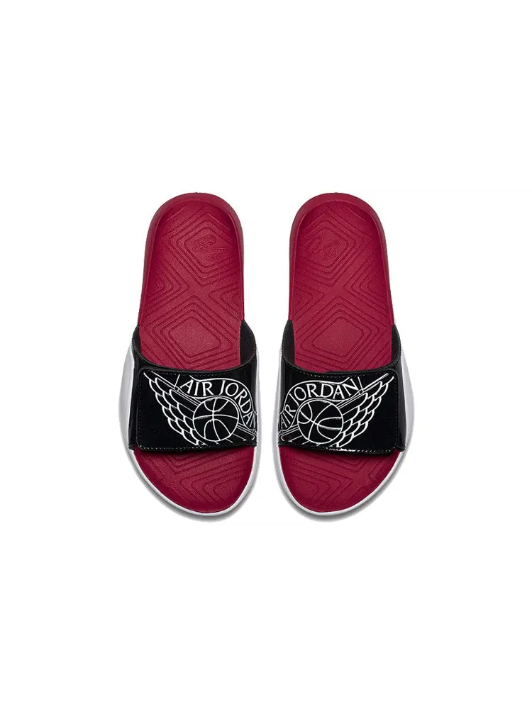 Шлепанцы (GS) Air Jordan Hydro 7 Black Red White (W) Slippers '' — изображение 3 из 4