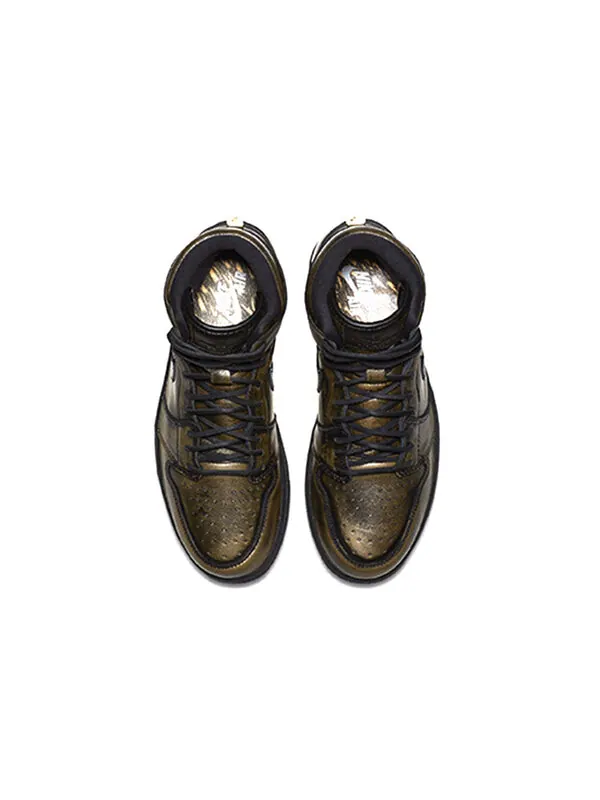 Кроссовки 1 ретро высокие og Air Jordan — изображение 3 из 4, черный/черный-золотистый