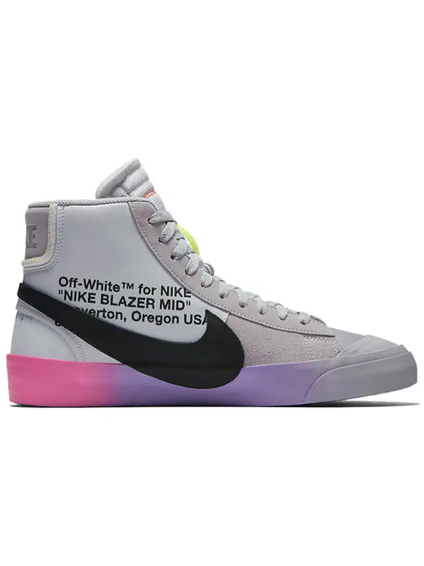 Кроссовки x off white x serena williams blazer studio mid Nike — изображение 2 из 4, серый/розовый/фиолетовый