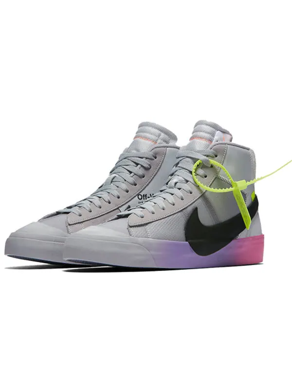 Кроссовки x off white x serena williams blazer studio mid Nike — изображение 3 из 4, серый/розовый/фиолетовый