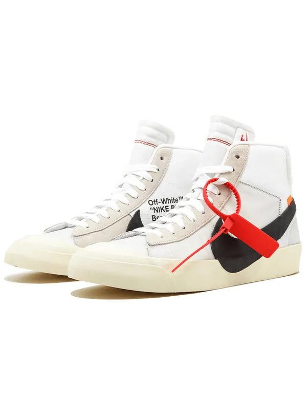 Кроссовки x off-white blazer mid 'the ten' Nike — изображение 3 из 4, белый/черный