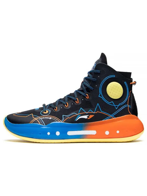 Кроссовки yushuai 14 Li-Ning — изображение 2 из 4, черный/синий/оранжевый