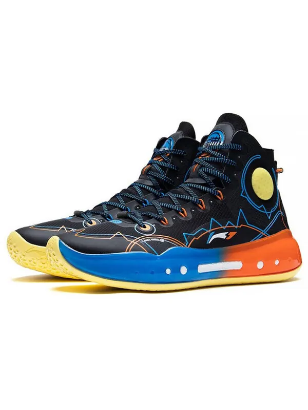 Кроссовки yushuai 14 Li-Ning — изображение 4 из 4, черный/синий/оранжевый