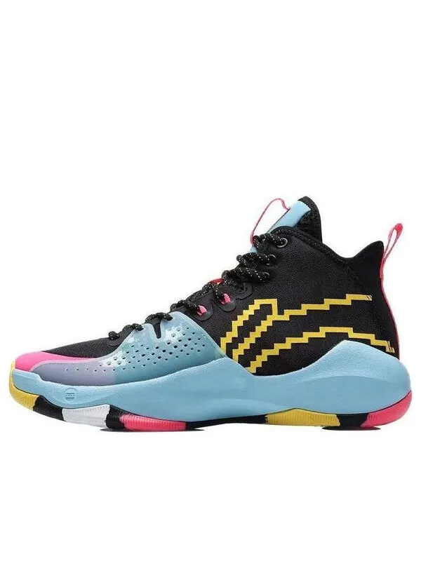 Кроссовки боевые высокие Li-Ning — изображение 1 из 4, черный/синий/розовый