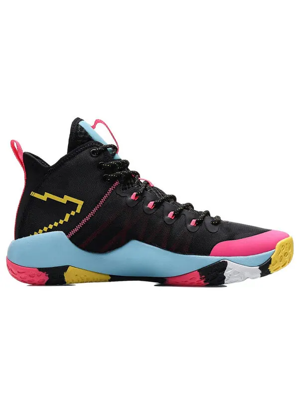 Кроссовки боевые высокие Li-Ning — изображение 2 из 4, черный/синий/розовый