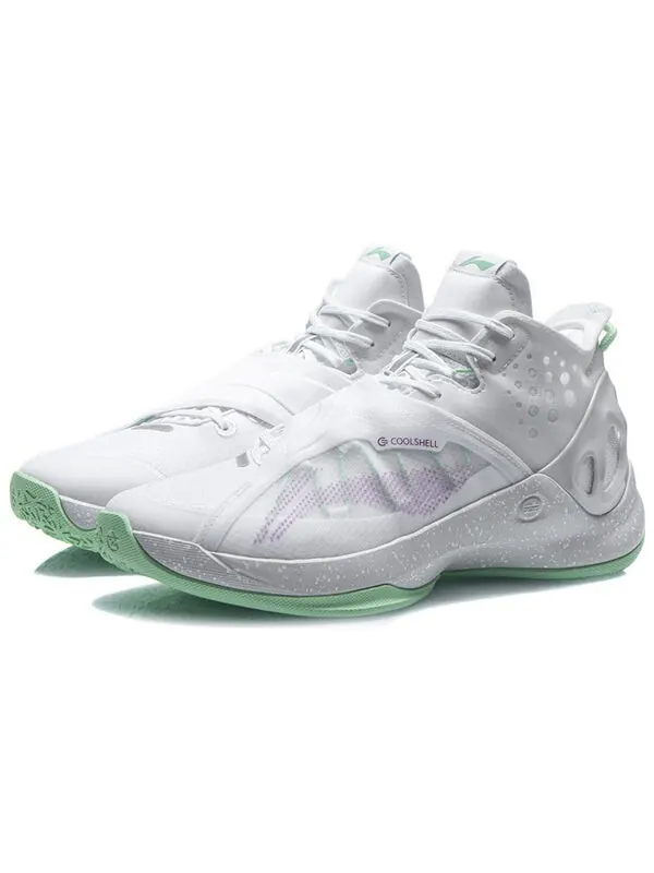 Кроссовки амортизирующие комфортные баскетбольные кроссовки Li-Ning — изображение 4 из 4, белый/зеленый