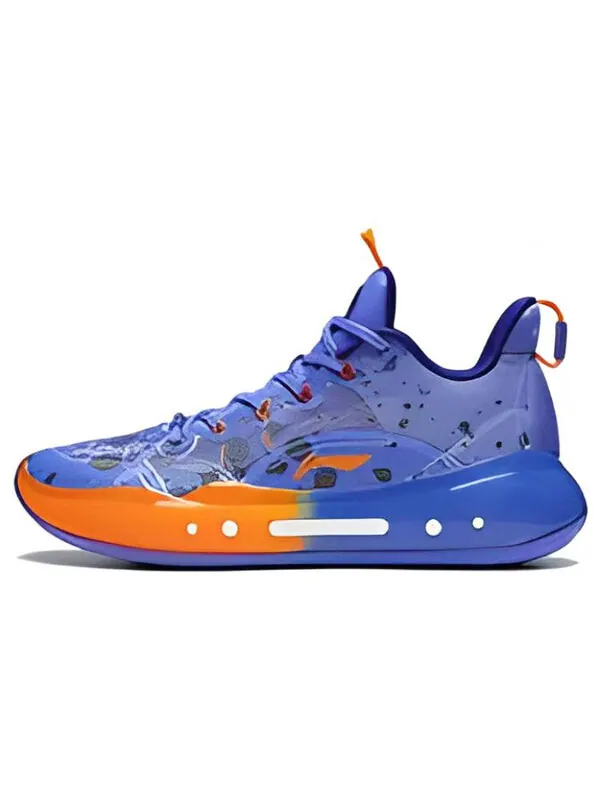 Кроссовки yushuai 14 низкие Li-Ning — изображение 2 из 4, синий/оранжевый/белый