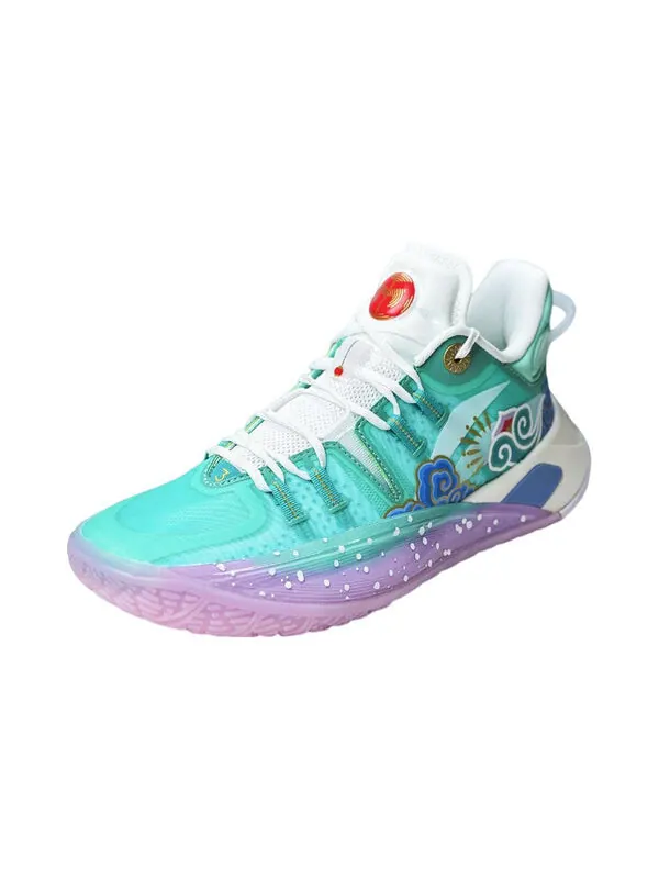 Кроссовки cj2 cj mccollum Li-Ning — изображение 2 из 4, белый/зеленый/фиолетовый