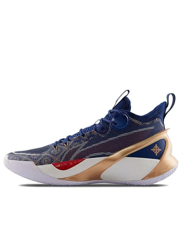 Кроссовки sonic 10 ultra mid Li-Ning — изображение 1 из 4, синий/золотистый