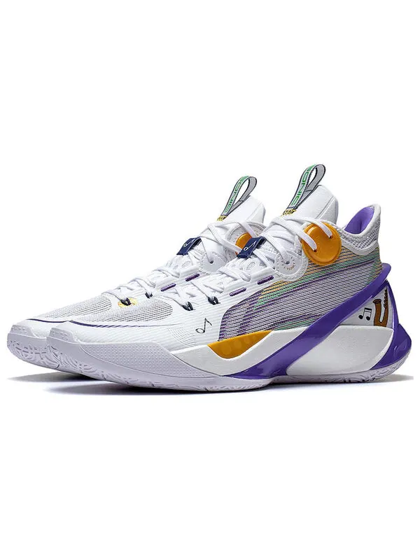 Кроссовки sonic 10 ultra mid Li-Ning — изображение 4 из 4, белый/желтый/фиолетовый