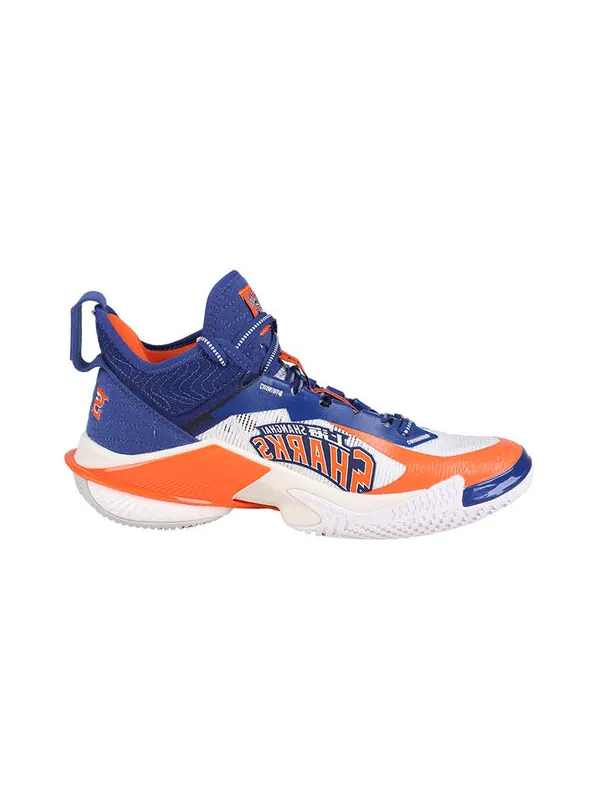 Кроссовки power 10 премиум air attack Li-Ning — изображение 3 из 4, синий/оранжевый/белый