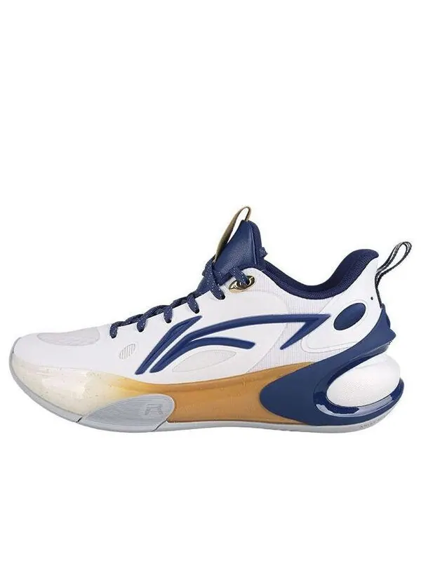 Кроссовки yushuai 17 низкие cba Li-Ning — изображение 1 из 4, белый/синий/золотистый
