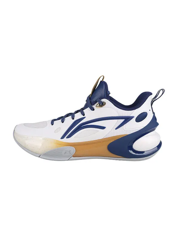 Кроссовки yushuai 17 низкие cba Li-Ning — изображение 2 из 4, белый/синий/золотистый