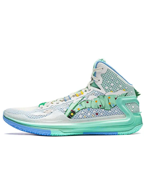 Кроссовки лирен 4 Li-Ning — изображение 2 из 4, белый/синий/зеленый