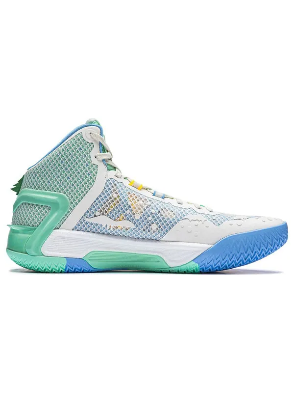Кроссовки лирен 4 Li-Ning — изображение 3 из 4, белый/синий/зеленый