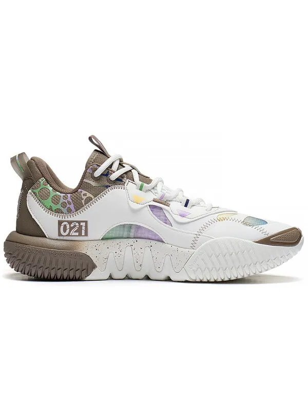 Кроссовки badfive 2.5 низкие Li-Ning — изображение 2 из 4, белый/коричневый/зеленый