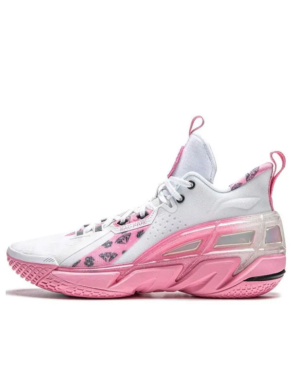 Кроссовки x миллиардер мальчики клуб badfive 4 средний Li-Ning — изображение 1 из 4, белый/розовый