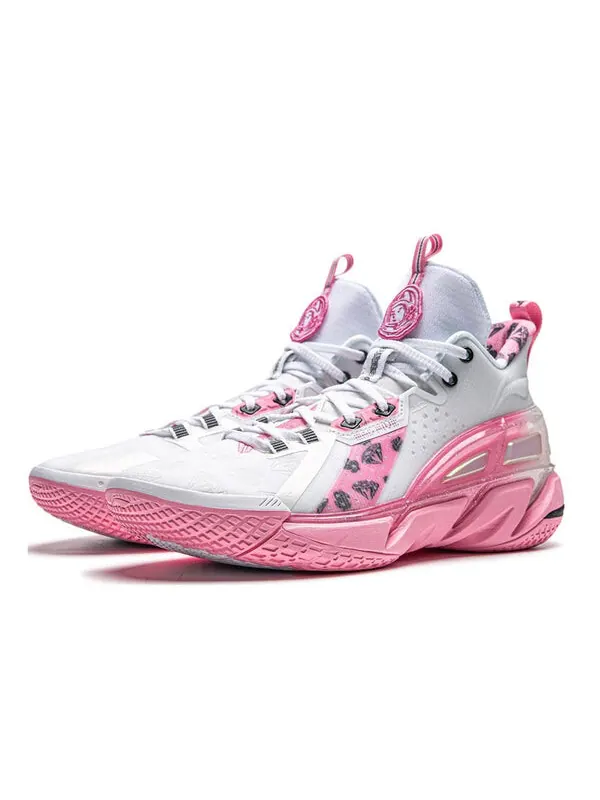 Кроссовки x миллиардер мальчики клуб badfive 4 средний Li-Ning — изображение 3 из 4, белый/розовый