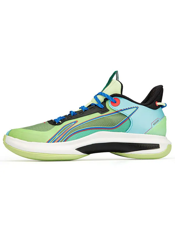 Кроссовки сверкающие середина Li-Ning — изображение 2 из 4, зеленый/синий