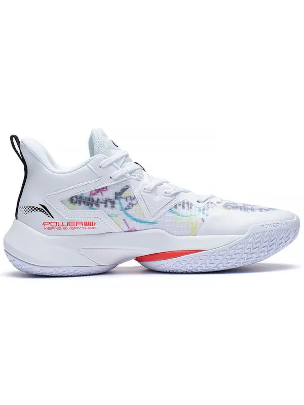 Кроссовки power 8 mid Li-Ning — изображение 3 из 4, белый/красный/черный