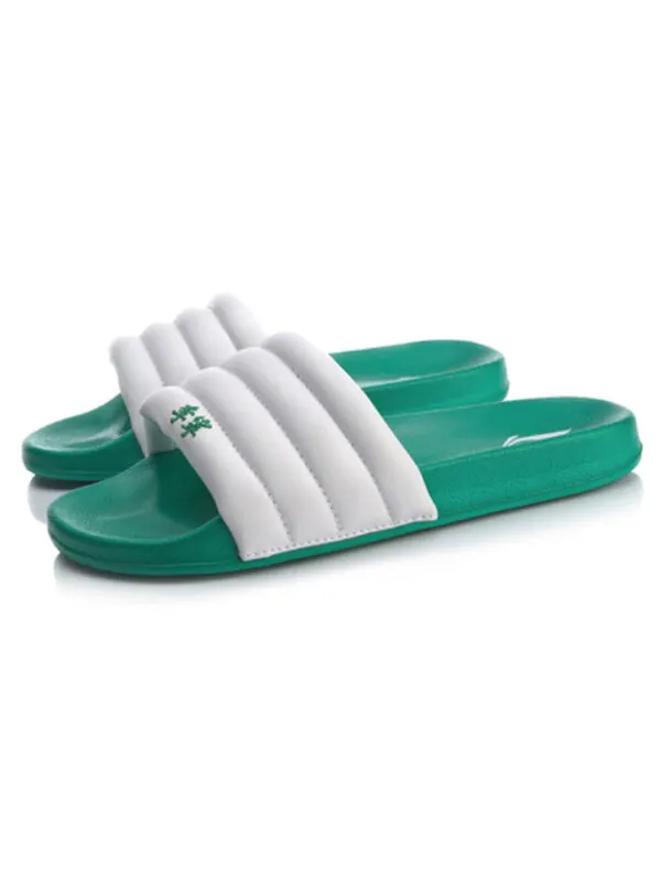 Тапочки ss20 bubble slide sandals white/green Li-Ning — изображение 4 из 4, белый, зеленый