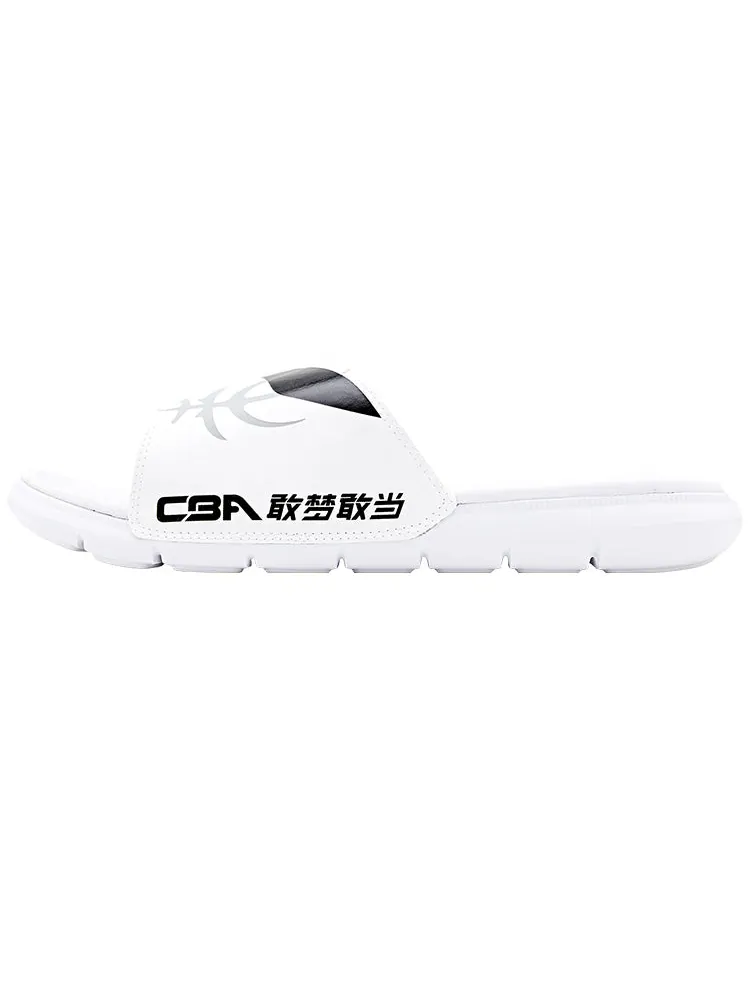 Слипоны Li-Ning x CBA Sport Slides 'White Black' ABTQ015-2 — изображение 2 из 4, белый черный