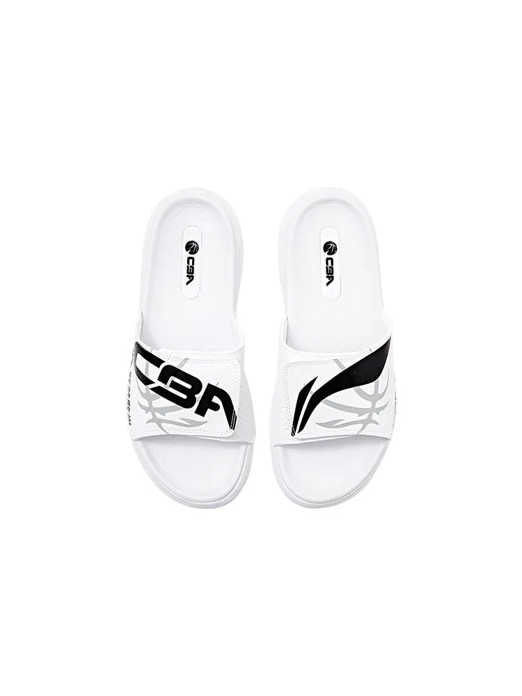 Слипоны Li-Ning x CBA Sport Slides 'White Black' ABTQ015-2 — изображение 3 из 4, белый черный