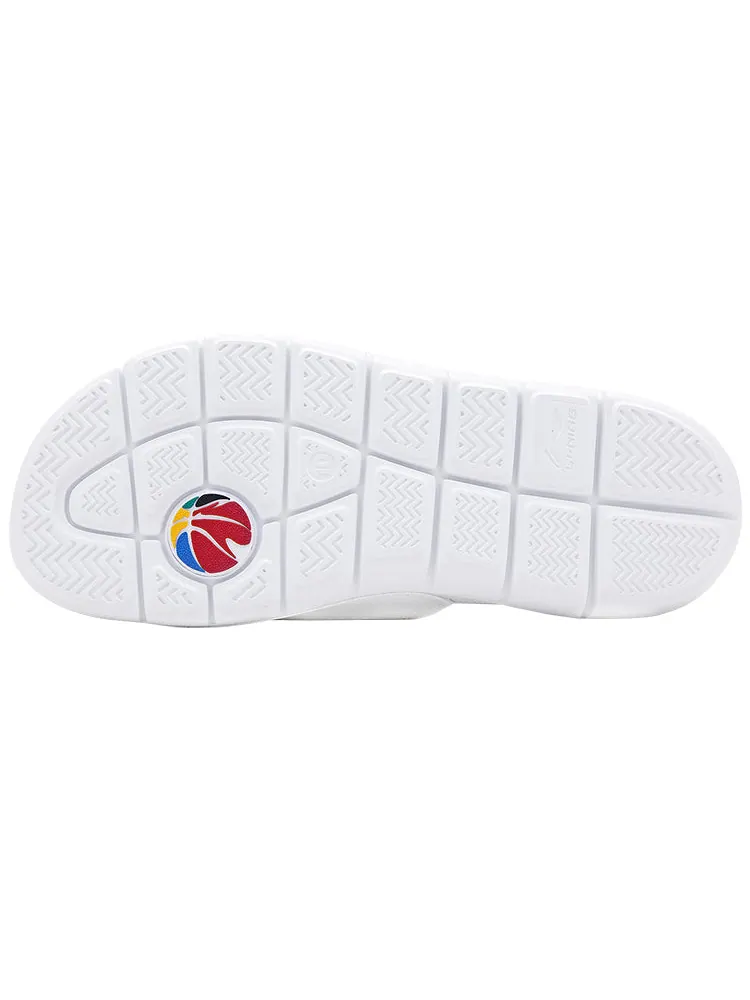 Слипоны Li-Ning x CBA Sport Slides 'White Black' ABTQ015-2 — изображение 4 из 4, белый черный