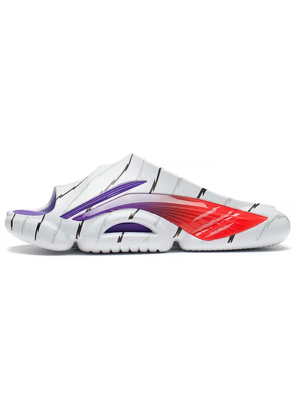 Тапочки 8 pe слайды для корта Li-Ning — изображение 2 из 4, белый/красный/фиолетовый