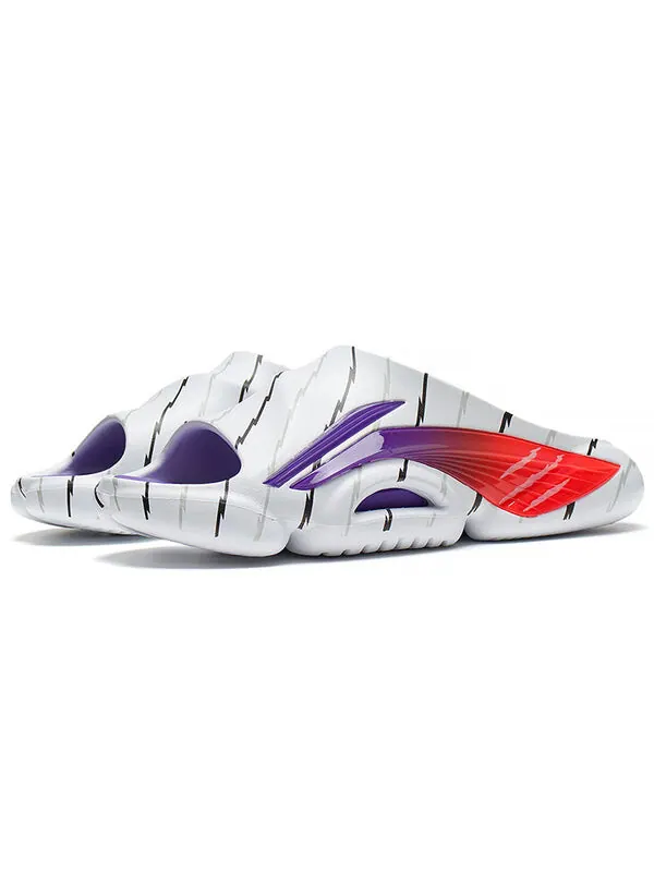 Тапочки 8 pe слайды для корта Li-Ning — изображение 4 из 4, белый/красный/фиолетовый