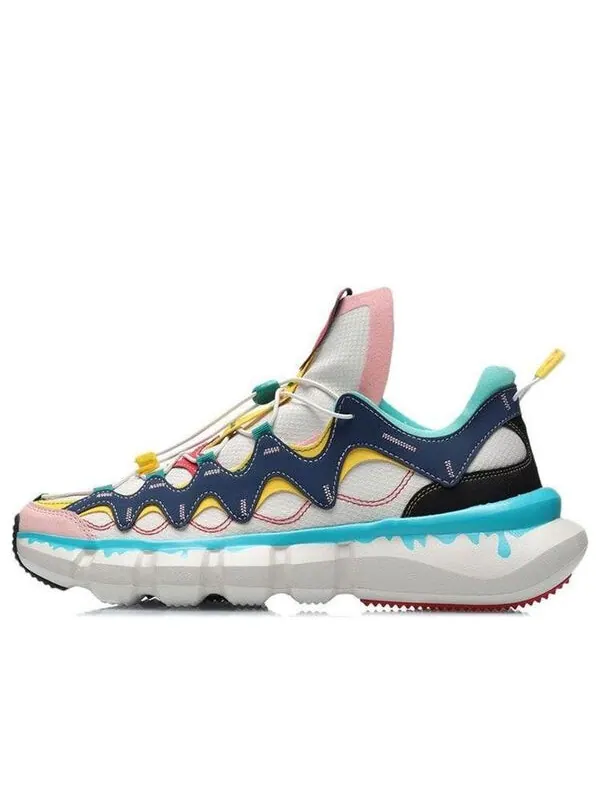 Кроссовки essence 2.3 lite 'paint drip - white prussian blue' Li-Ning — изображение 1 из 4, белый/синий/желтый