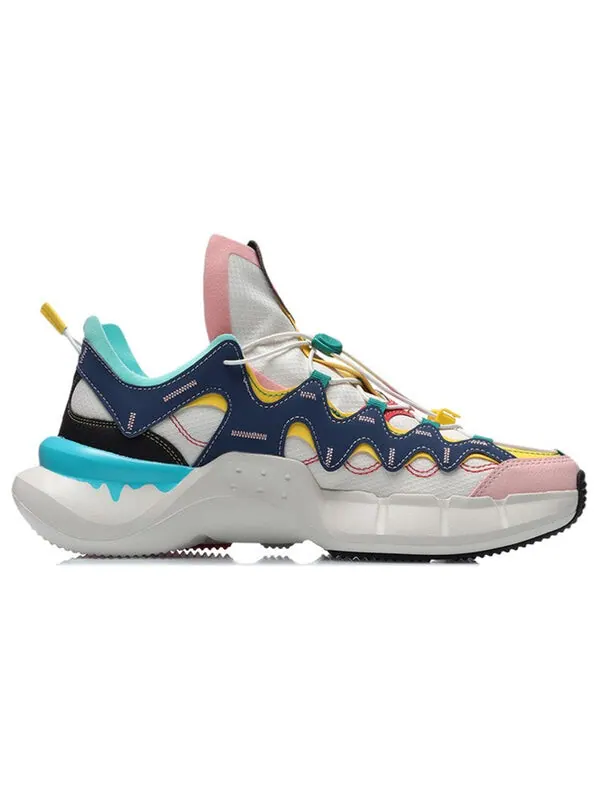 Кроссовки essence 2.3 lite 'paint drip - white prussian blue' Li-Ning — изображение 2 из 4, белый/синий/желтый