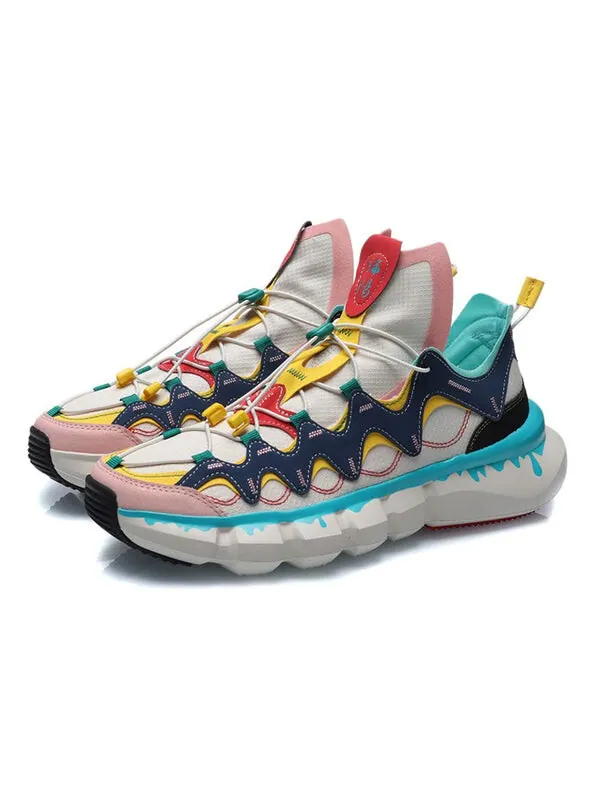 Кроссовки essence 2.3 lite 'paint drip - white prussian blue' Li-Ning — изображение 3 из 4, белый/синий/желтый