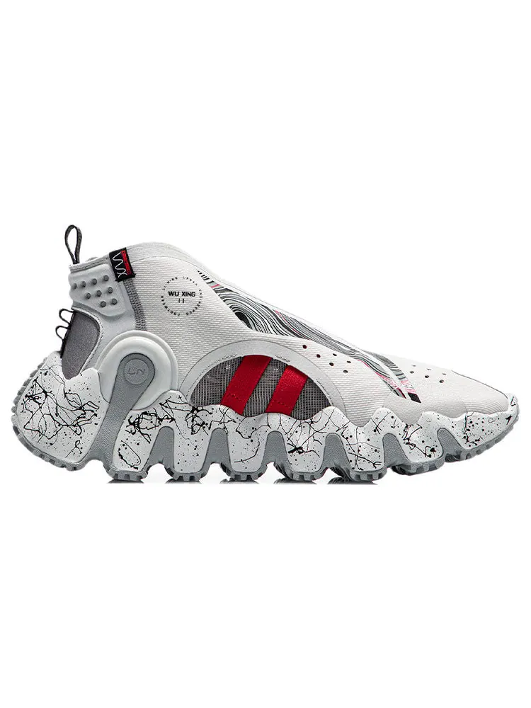 Кроссовки Li-Ning Wu Xing II Zip Up Paris Fashion Week 'Grey White' — изображение 2 из 5, серый