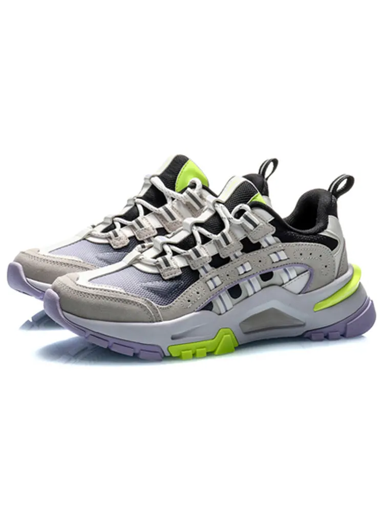 Спортивные кроссовки (WMNS) Li-Ning Reverses 'Grey Neon Yellow' — изображение 3 из 5, белый