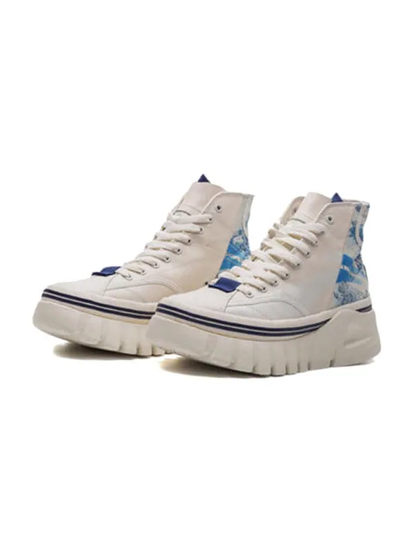 Кроссовки (WMNS) Li-Ning Wave Boot 'White Blue' — изображение 3 из 3, синий